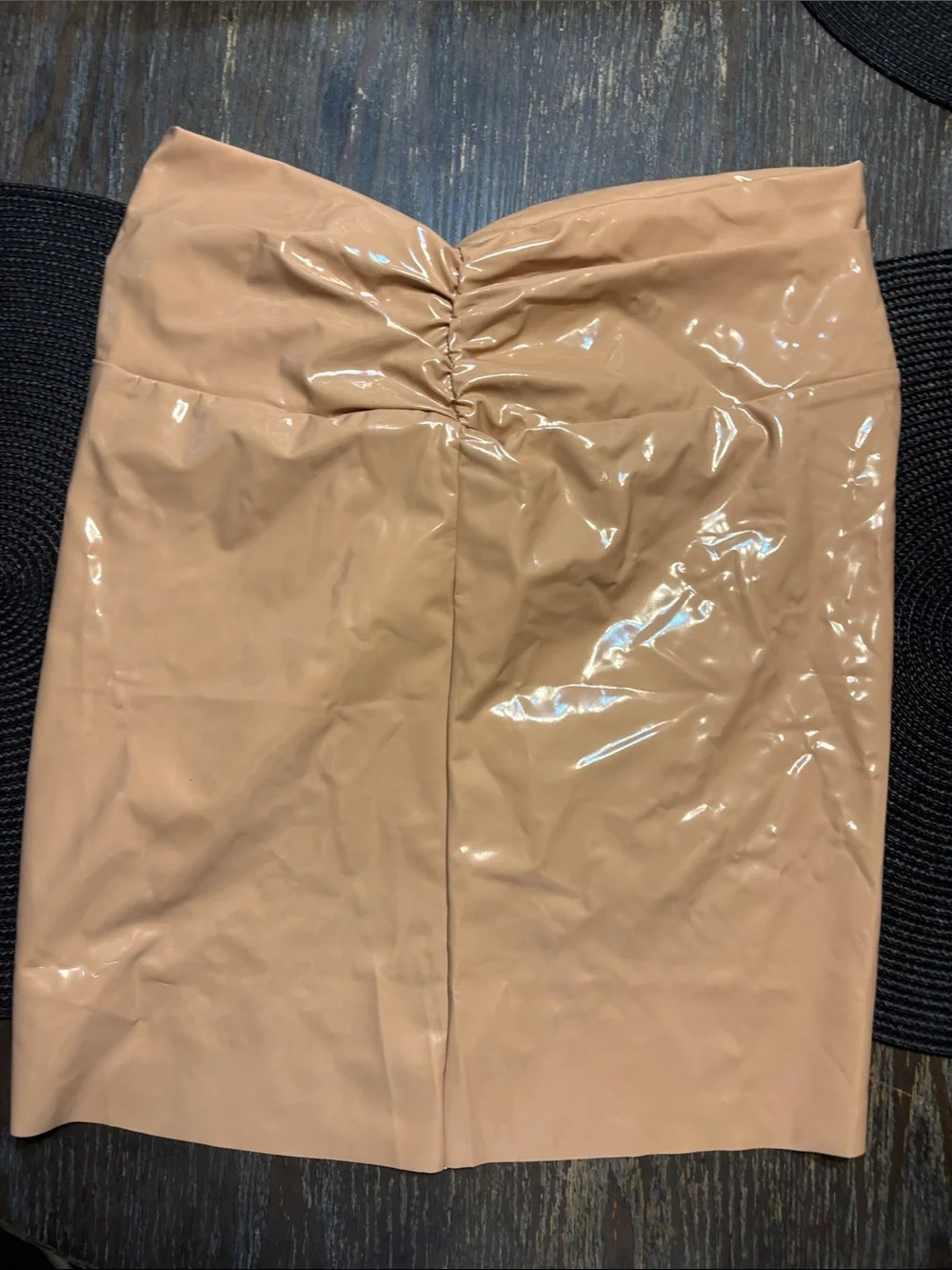 SKIMS women textuy bikini sarong small Patent Faux Leather Skirt ochre